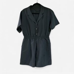 Black Button-Up Romper